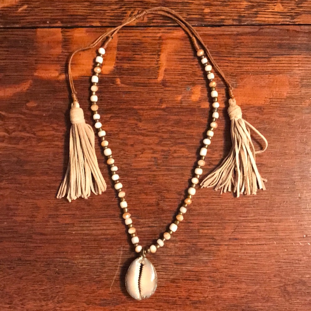 Stone Gold Dipped Shell Necklace - image 2